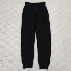 Victoria's Secret Cotton Fleece Lace-Up Jogger In Pure Black Size Small BNWOT